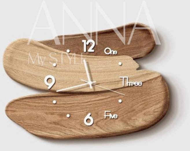 안나네 레이어디자인 벽시계 무소음 감성 인테리어 시계 침실 거실용, 갈색