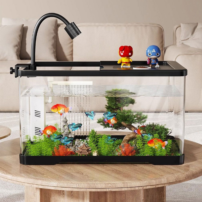 어항 수족관 어항세트 투명 열대어 물고기 키우기, 블랙