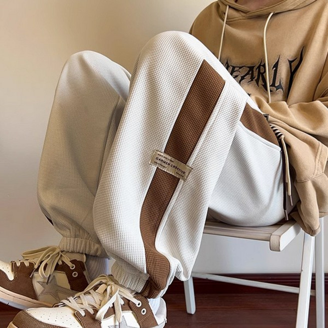 배색 라벨 와플 트레이닝 조거 팬츠 MP2488