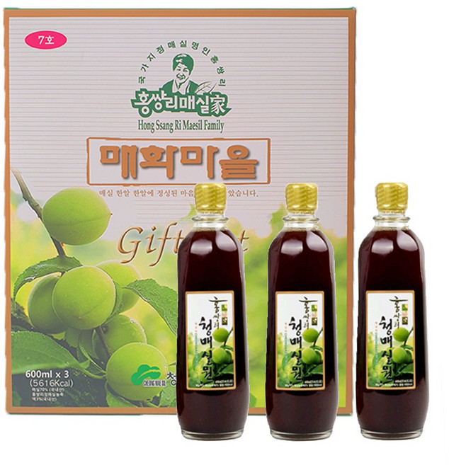 홍쌍리 매실명인 청매실농원 선물세트 7호, 3개, 600ml