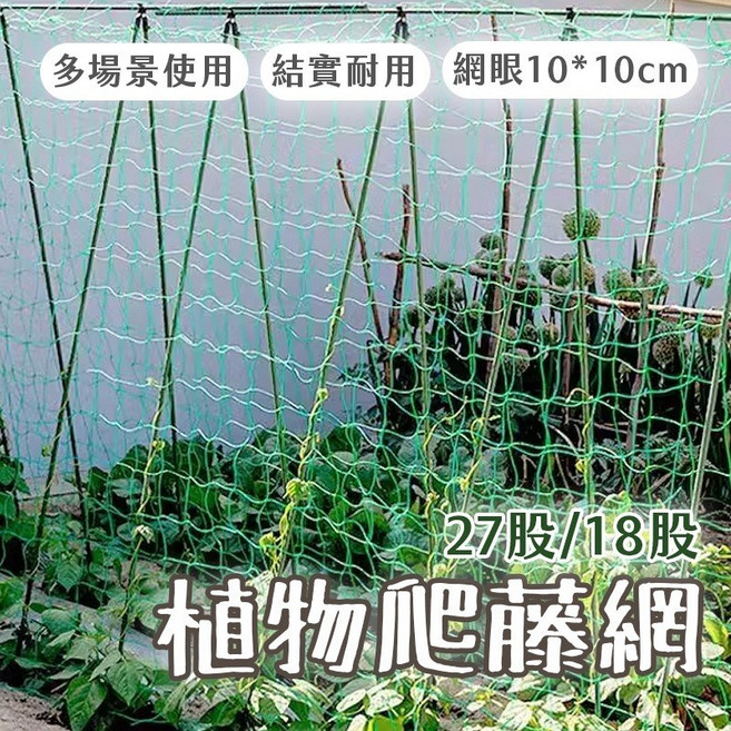 植物爬藤網 園藝網 棚架網 絲瓜網 苦瓜網 瓜網 植物攀爬網 小黃瓜網 植物支撐網, 1個, 一般 90*180公分 18股