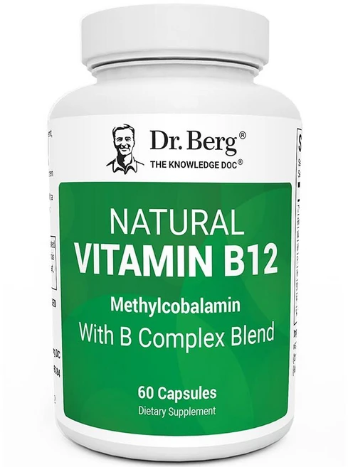 Dr. Berg 천연 비타민 B12 1000mcg B 복합 블렌드 포함 - 에너지 신경 건강 및 인지 기능을 위한 메틸코발라민 B12* - 엽산이 함유된 메틸화 B12 - 6, 1개 - 쿠팡
