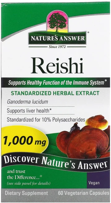 네이쳐스 엔서 영지버섯 표준화 허브 추출물 500 mg 60 식물성 캡슐, 60정, 1개 - 쿠팡