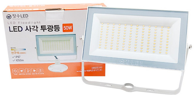 장수램프 LED 사각 투광등 50W (IP67방수), 1개, 백색