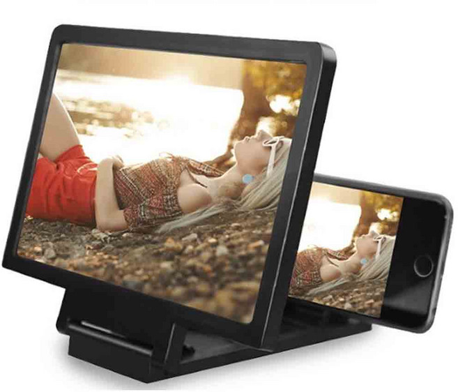 폰 화면 확대기 전화 돋보기 스탠드 3d 증폭기 모바일, 블랙SE03036
