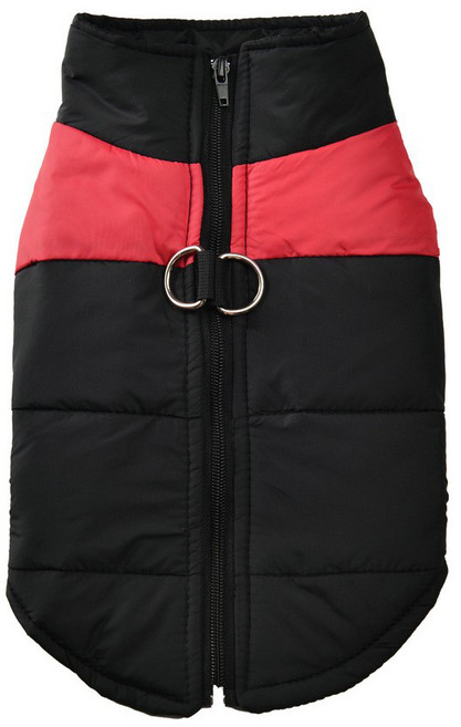 寵物防寒羽絨衣 防風保暖背心 附牽引環設計, 寵物防寒羽絨衣 3XL-紅色, 1個