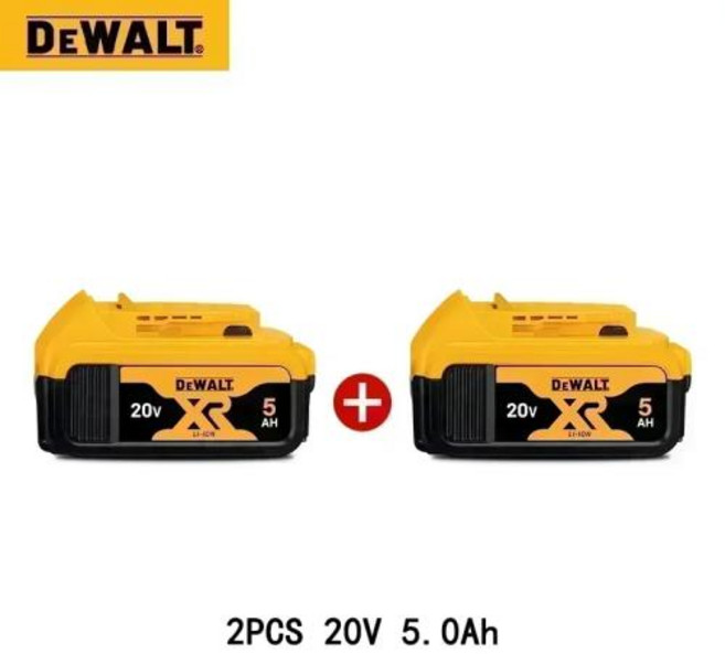 정품 정품-DeWalt 20V 배터리 DeWalt 배터리 18V/20V 최대 DCB203 DCB184 DCB200 DCB 182180 DCB181 DCB182 DCB20, 06 2PCS 20V 5.0Ah, 1개