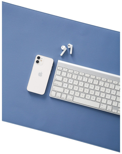 카이젠스 두닷 콰트로에어 1606 책상 호환 가죽매트 QTR-3(1600x600), 미스티블루(주문제작)