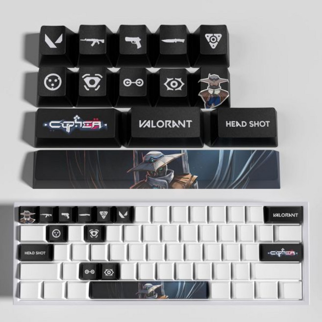 발로란트 커스텀 키캡 OEM 프로필 14키 기계식 키보드용 PBT 염료 서브 세트오멘, Cypher