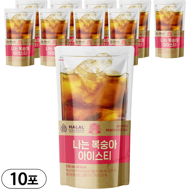 [태웅식품본사] 나는 복숭아아이스티 '카페에서 마시던 상큼한 복숭아맛 과일음료' '복숭아의 상큼함은 그대로 탄산은 없이 부드럽게' '물 대신 부담없이 마시는 과일 수분 보충', 10개, 230ml