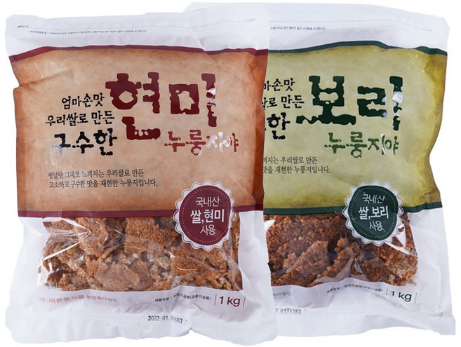 리얼파머스 국산 쌀 현미 보리 가마솥 누룽지 1kg, 현미 누룽지 1kg, 1개