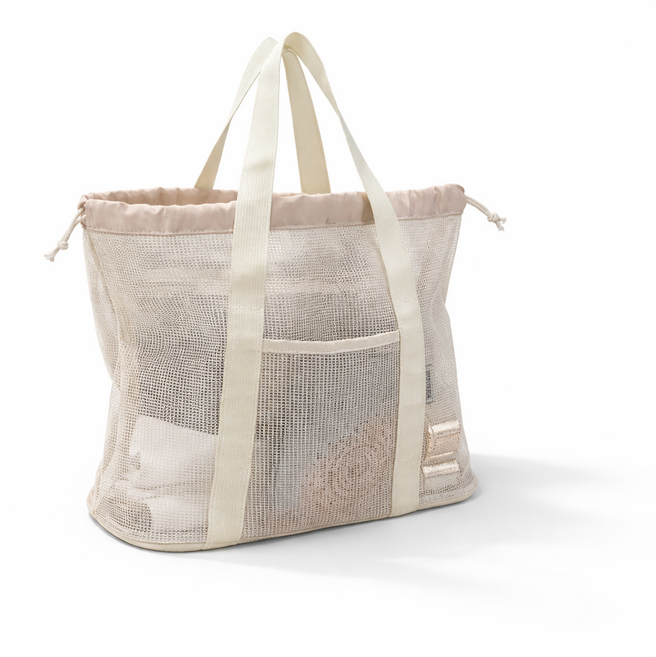 WEEKEIGHT 비치 메쉬 수영 목욕가방, 베이지