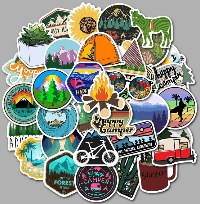 모터빌라 캠핑스티커 방수 PVC 필름인쇄 AE-003