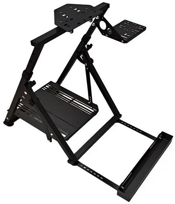 레이싱 휠 거치대 브라켓 시트 시뮬레이터 폴딩 플레이시트, 1개, 기어 변속기+핸드브레이크+회전 각도 B, 기본 색상