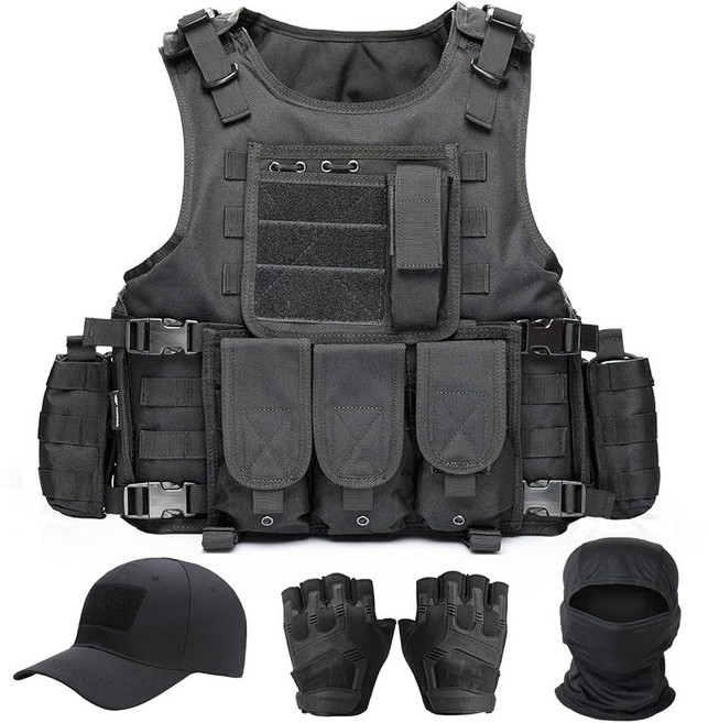 남성용 VPZENAR 조끼 에어소프트 블랙 몰 캡 보호 장비, A-black
