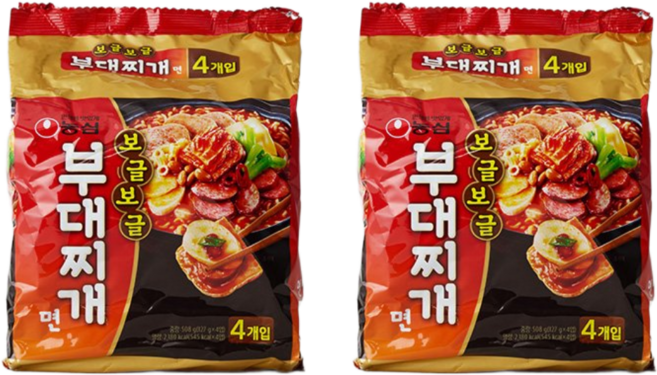 농심 고시원 자취템 야식 보글보글부대찌개면(127g) pc방 만화방 해장, 8개