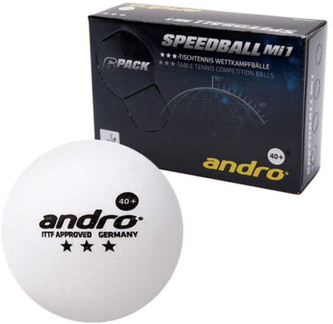 안드로 스피드볼 Mi 1 3성 플라스틱 탁구공 6EA, 화이트, 6세트, 6개입