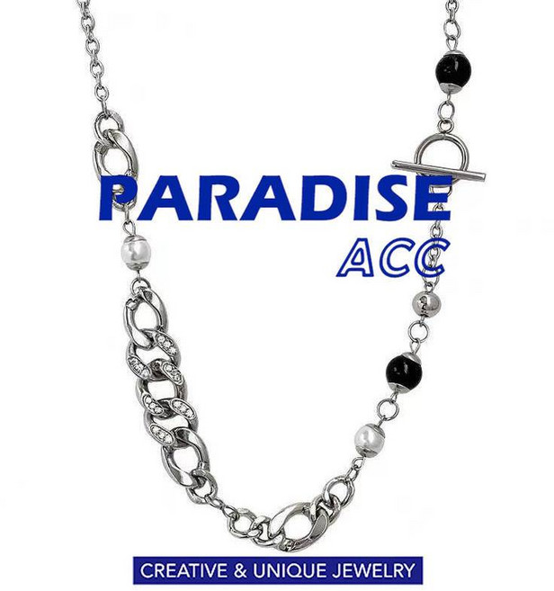 PARADISE OT扣鈦鋼古巴拼接項鏈 醫療鋼316L 不過敏不掉色