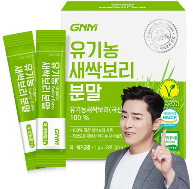 국산 100% GNM 유기농 새싹보리 분말 가루 스틱 보리새싹 보리순, 30g, 1개 - 쿠팡
