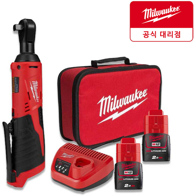 밀워키 충전라쳇 M12 IR-202B 베터리 2개, 1개