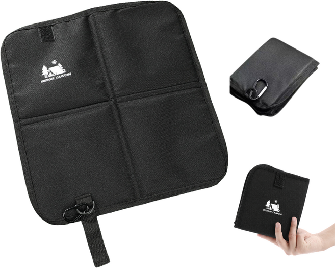 글로윅 접이식 방수 휴대용 등산 캠핑 방석, 블랙