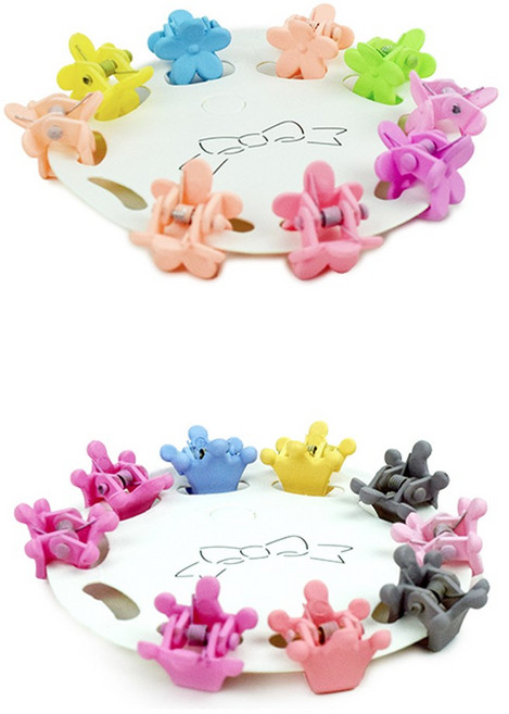 이샵 강아지 머리핀 미니 10P 강아지미니머리핀 헤어집게핀 강아지헤어핀, 꽃잎 10P, 10개