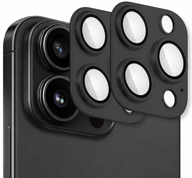 [2매입] 렉스 빛번짐 방지 일체형 카메라 보호 메탈필름 아이폰 15 16 17 프로 맥스 갤럭시 S26 울트라, 1박스