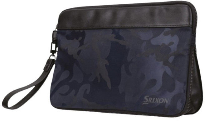 던롭 스릭슨 익스팬더블 투웨이 2지퍼 골프 파우치 클러치백, 네이비, 1개