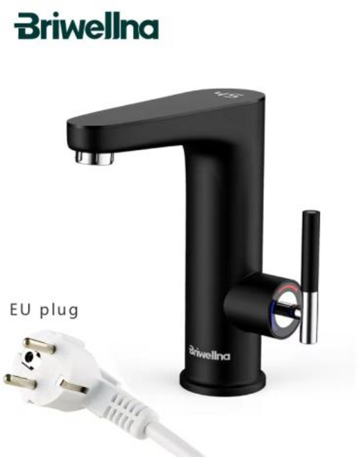 전기 온수기 온수 수도꼭지 분지 탭 인스턴트, EU, 3. Matte Black