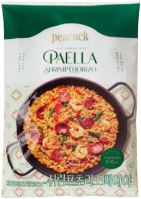 피코크 쉬림프 초리조 빠에야, 6개, 250g