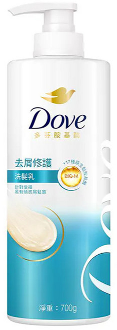Dove 多芬 胺基酸洗髮乳 直順亮澤 700g, 1個, 去屑修護(綠)｜多芬胺基酸