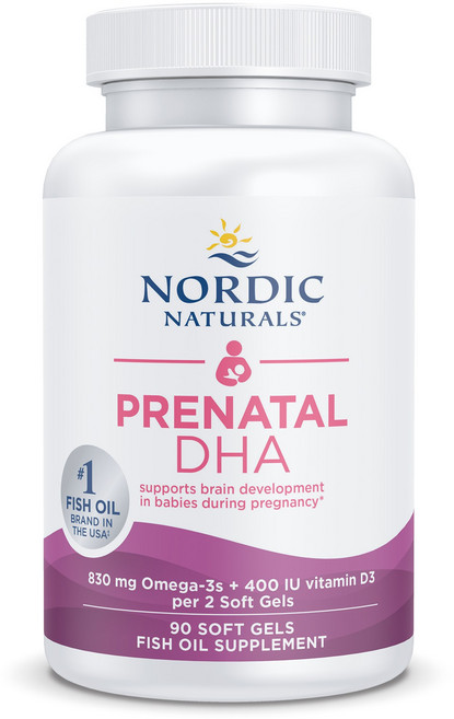 노르딕내츄럴스 프리네이탈 DHA 830mg 오메가-3 + 400IU D3 500mg 소프트젤, 90정, 1개