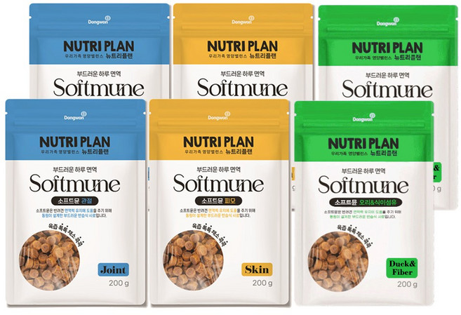 동원 뉴트리플랜 강아지 사료 소프트뮨 1.2kg 3종 혼합, 1개, 닭+오리