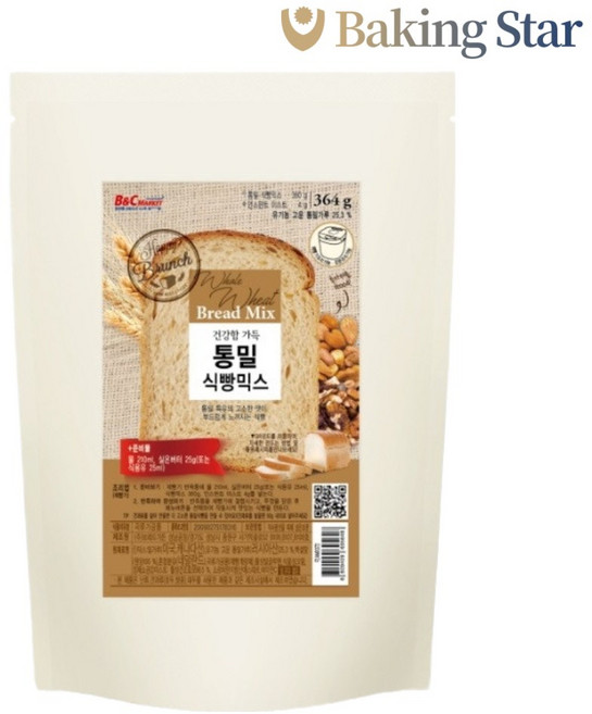 브레드가든 통밀 식빵믹스 360g 식빵만들기, 1.통밀, 1개