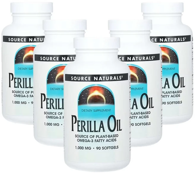 소스네츄럴스 들깨 기름 1000 mg 90 소프트젤, 90정, 5개 - 쿠팡