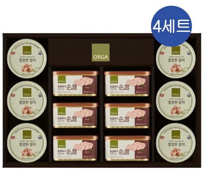 올가 순햄 참치캔 혼합 선물세트 2호 순햄 (200gx6입 참치 150gx6입), 4세트