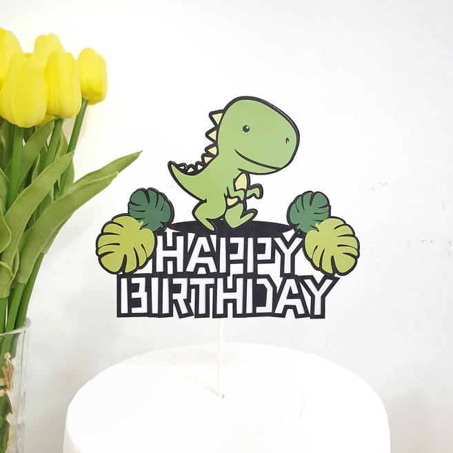 공룡 다이노 파티 생일 케이크 토퍼 픽, 공룡 생일토퍼, 1개