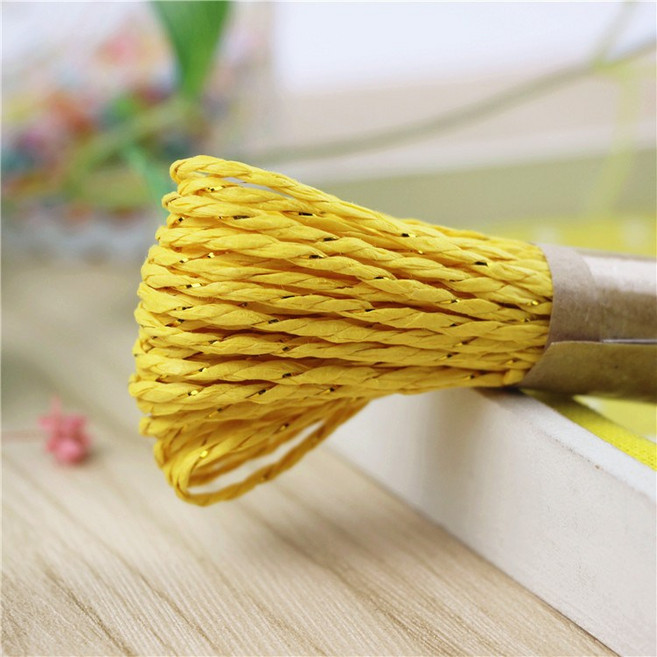 땡쓰몰 크리스마스 포장용품, 1롤, 16.금박종이끈/06.옐로우