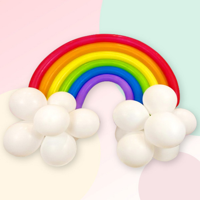 [예쁨주의지호] 대형 무지개풍선 / 햇님풍선/무지개풍선/구름풍선/별풍선/달풍선, 구름무지개(요술풍선6+화이트10)