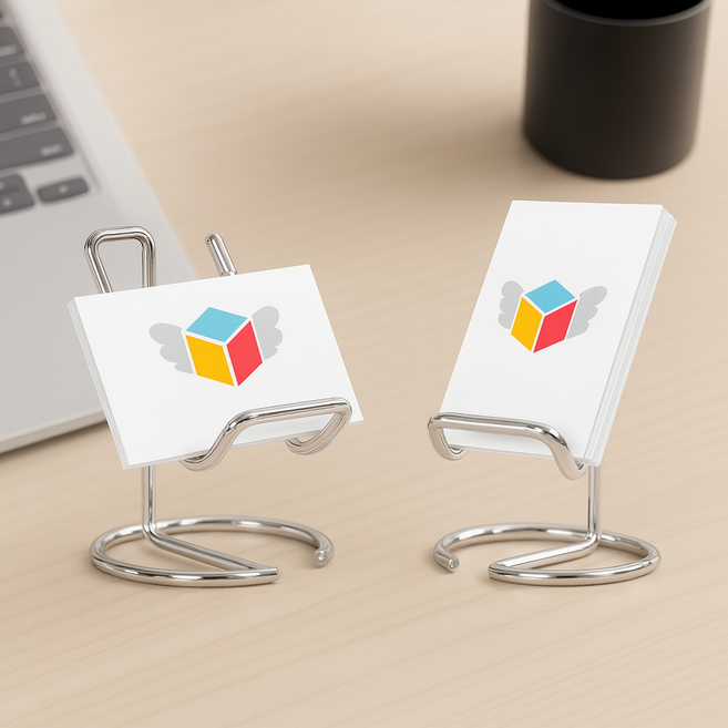 레디박스 고급메탈 스마트폰 태블릿 명함 거치대 2개입, 실버, 1세트