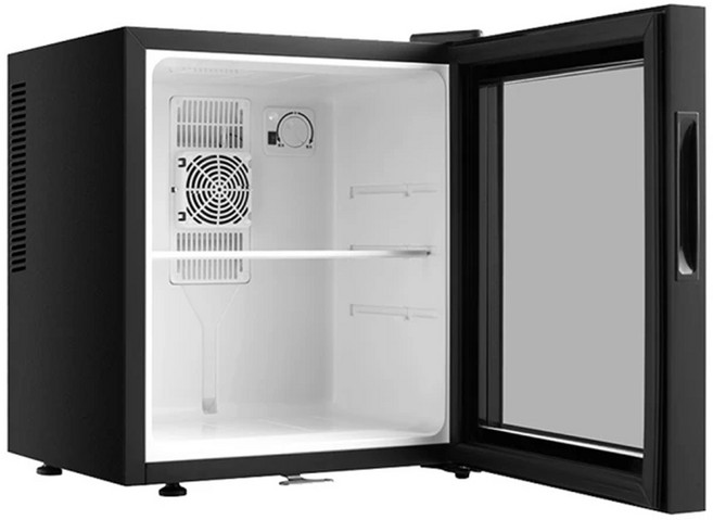 OFA BC-30CF 冰箱 三檔調溫 低噪音運行 安全童鎖, 磨砂黑, 30L半導體玻璃門冰箱