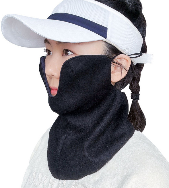 밥앤스미스 자외선차단 볼마스크 롱넥 골프 얼굴가리개 기미 마스크 국산, 블랙, 1개