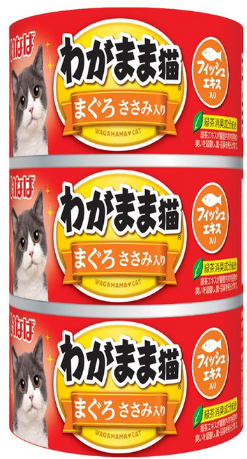 이나바 와가마마 네코 캔, 3개, 140g, 참치&닭가슴살