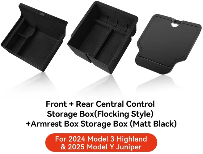 테슬라 모델 3 하이랜드 2024-2026 Y 주니퍼 센터 암레스트 숨겨진 보관함 컵 홀더 콘솔 정리함 액세서리용, 08 highland Juniper 3PC, 01 빠른  Mainland