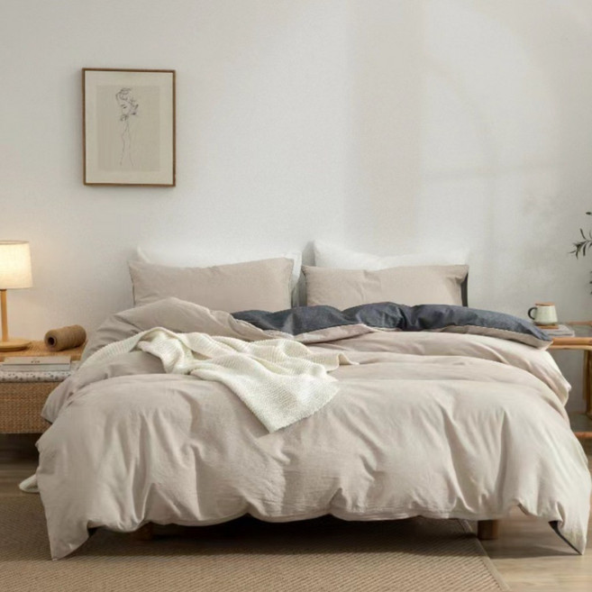 Arvo Home 舒眠裸睡4件組 素色床包組 特大床包組 鬆緊帶床包 親膚床包 四季被套 90*200床包 宿舍床