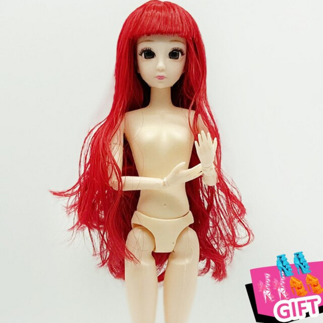 구체관절인형 30cm 패션 알몸 머리 포함 예쁜 머리 이동식 장난감 3d 시뮬레이션 눈 16 Bjd 드레스 장난감 공주, 1개