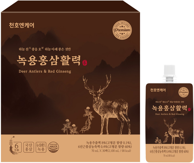 천호엔케어 녹용홍삼활력, 2.1L, 8박스