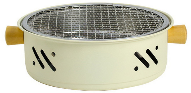 CookNest 원형 스테인리스 캠핑 화로대 바베큐그릴, 1개