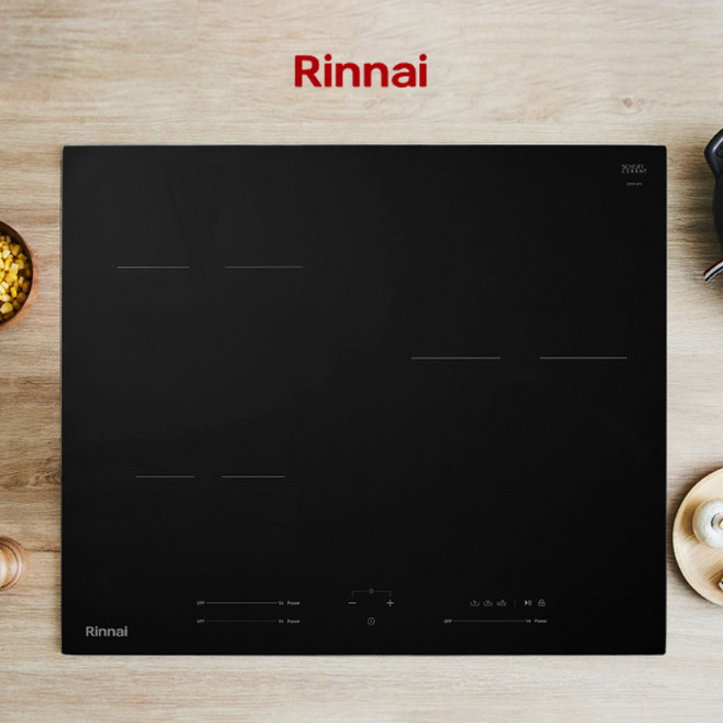 [에너지효율1등급] 린나이 인덕션 3구 유로케라글라스 초고화력 간편조리모드기능 타공560X480 블랙/화이트, 빌트인, 블랙