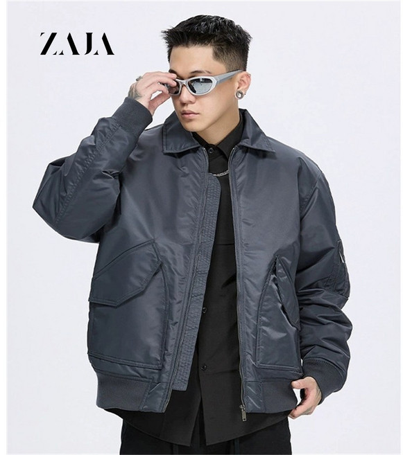 ZAJA 남성 겨울 루즈핏 항공점퍼 블루종 빅사이즈 패딩자켓